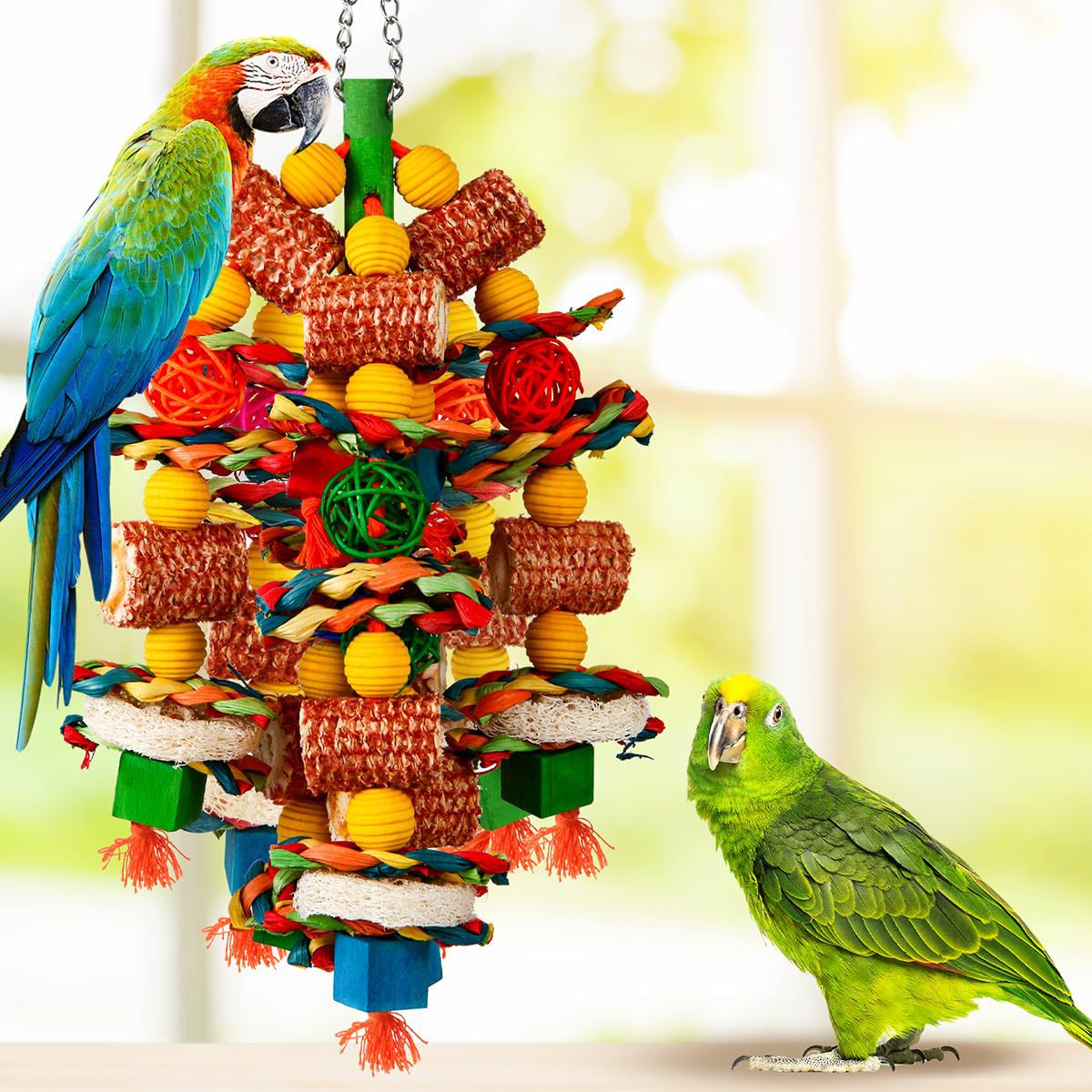 Parrot Bird Cage Accessories Natural Corncob Wooden Bite Toy