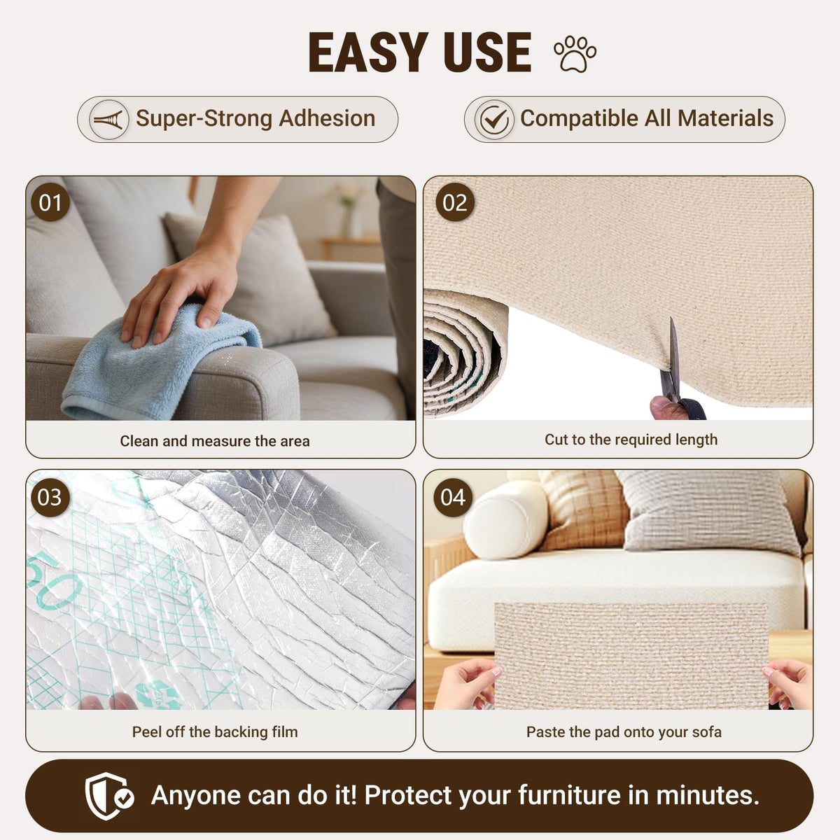 Cat Scratch Furniture Protector Diy Scratching Mat For Couch Sofa