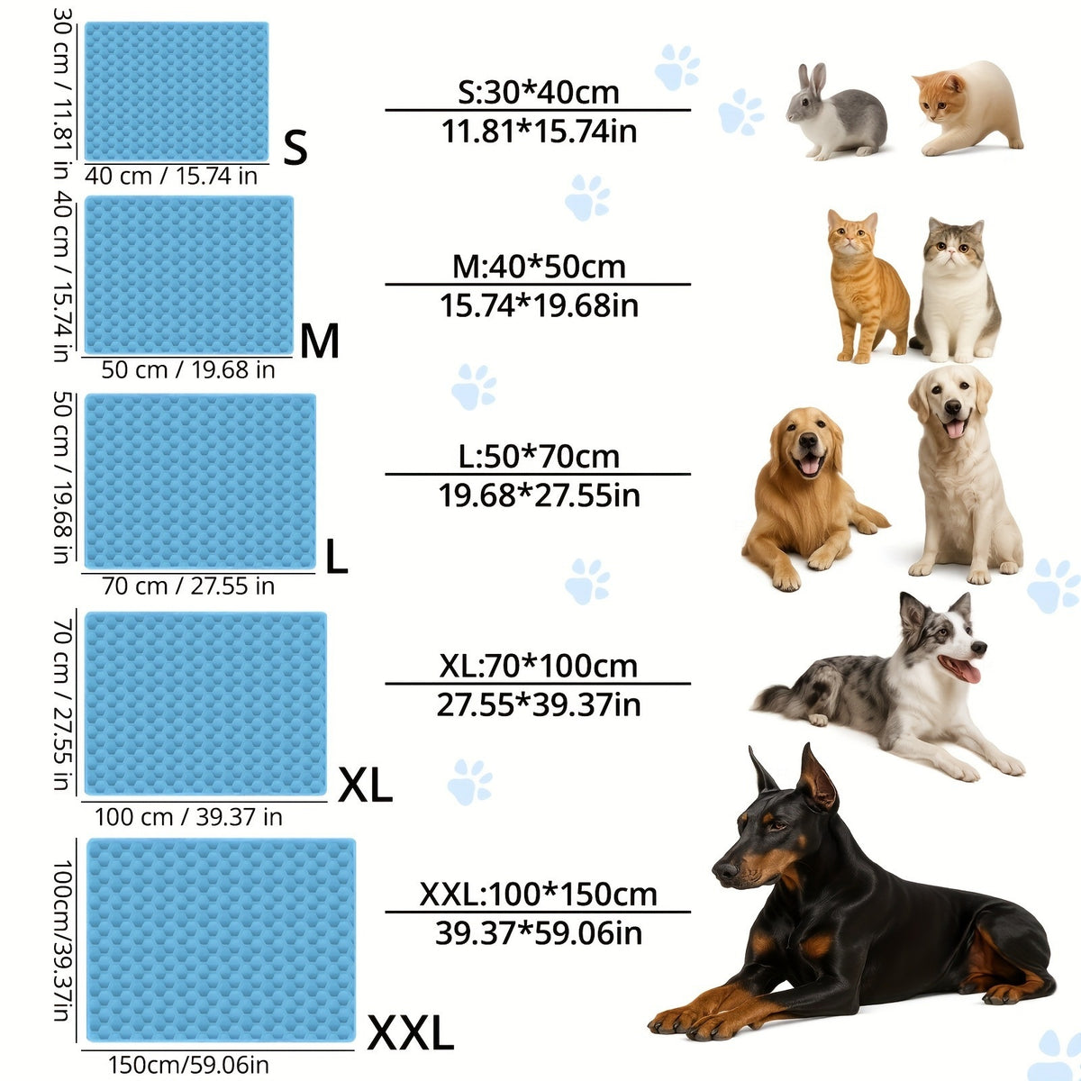 Pet Ice-silk Non-slip Cooling Mat