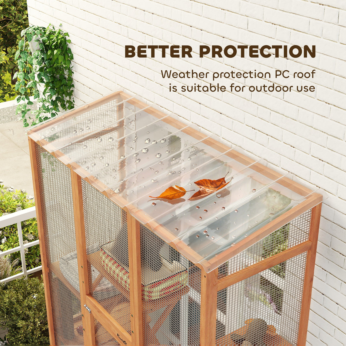 Outdoor Catio Cat Enclosure Large Wooden House With 6 Jumping