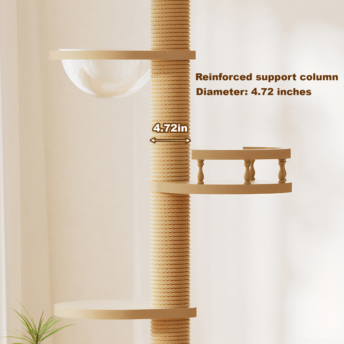 Adjustable Height Floor-to-ceiling Cat Tree Made Of Mdf Board Tall