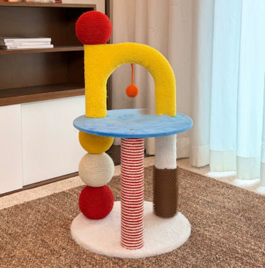 U-shaped Compact All-in-one Cat Tree That Saves Space Sisal